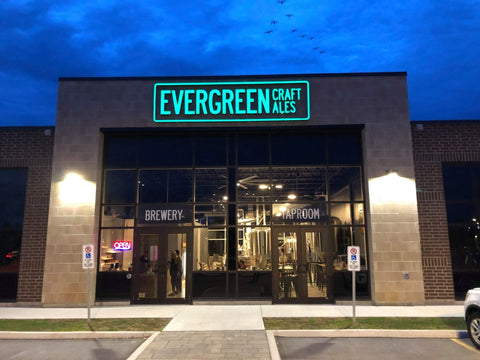 Evergreen Craft Ales in the evening